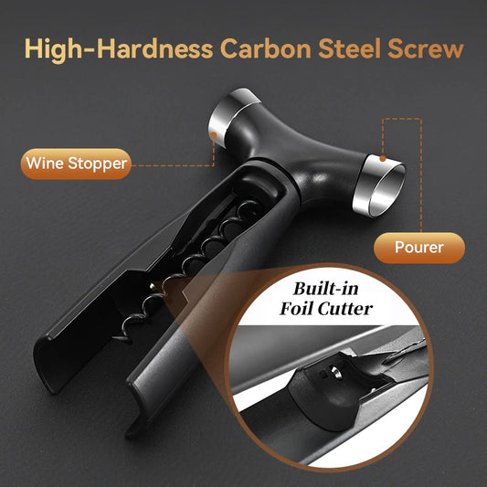 4-in-1 Wine Corkscrew & Stopper – Multi-Function Bottle Opener