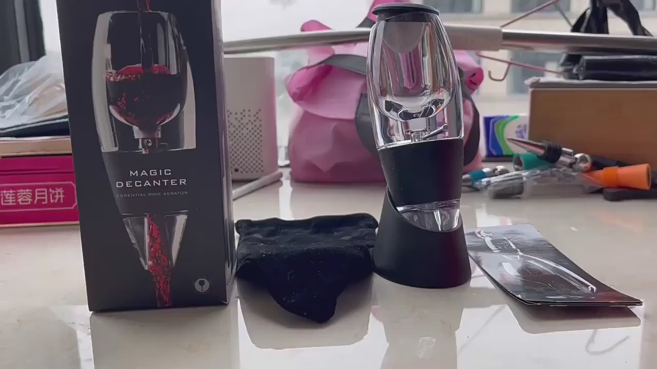 Video of the Professional Instant Wine Aerator being unpacked from its premium gift box.