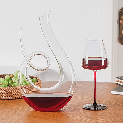 Wide-Base Classic Crystal Wine Decanter – 1500ml Lead-Free Glass Carafe for Elegant Wine Aeration