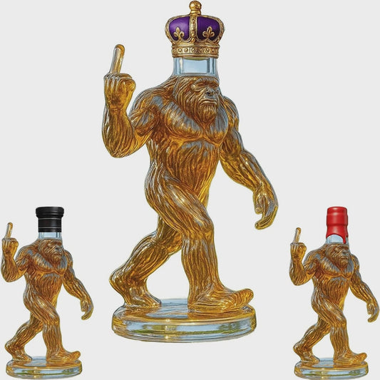 Bigfoot Whiskey Decanter – Funny Sasquatch Engraved Glass Bottle for Rustic Bars & Cabin Decor
