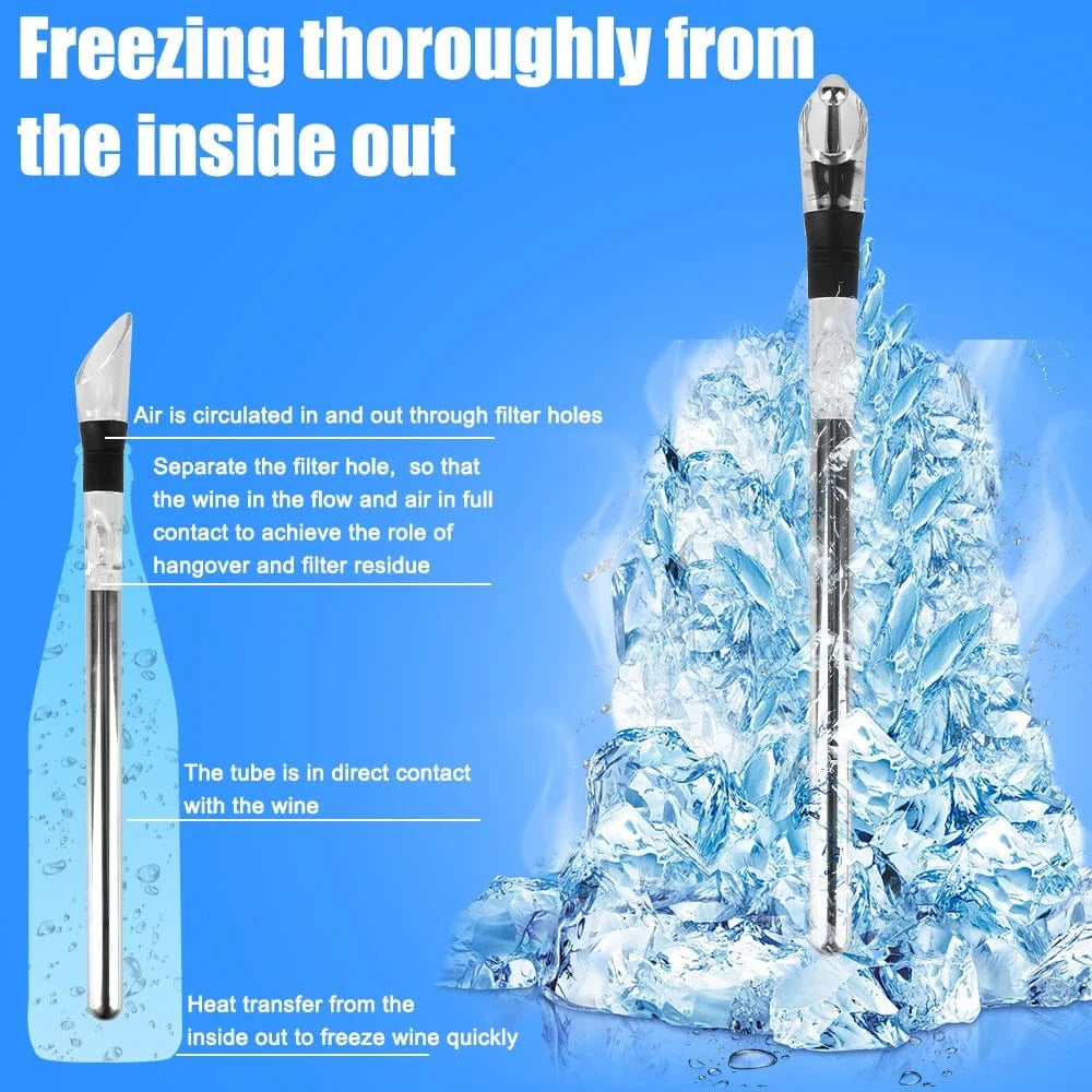Portable wine chiller keeping bottles cool for parties or dinners.