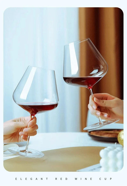 Elegant set of wine glasses with thin rims for optimal tasting experience.